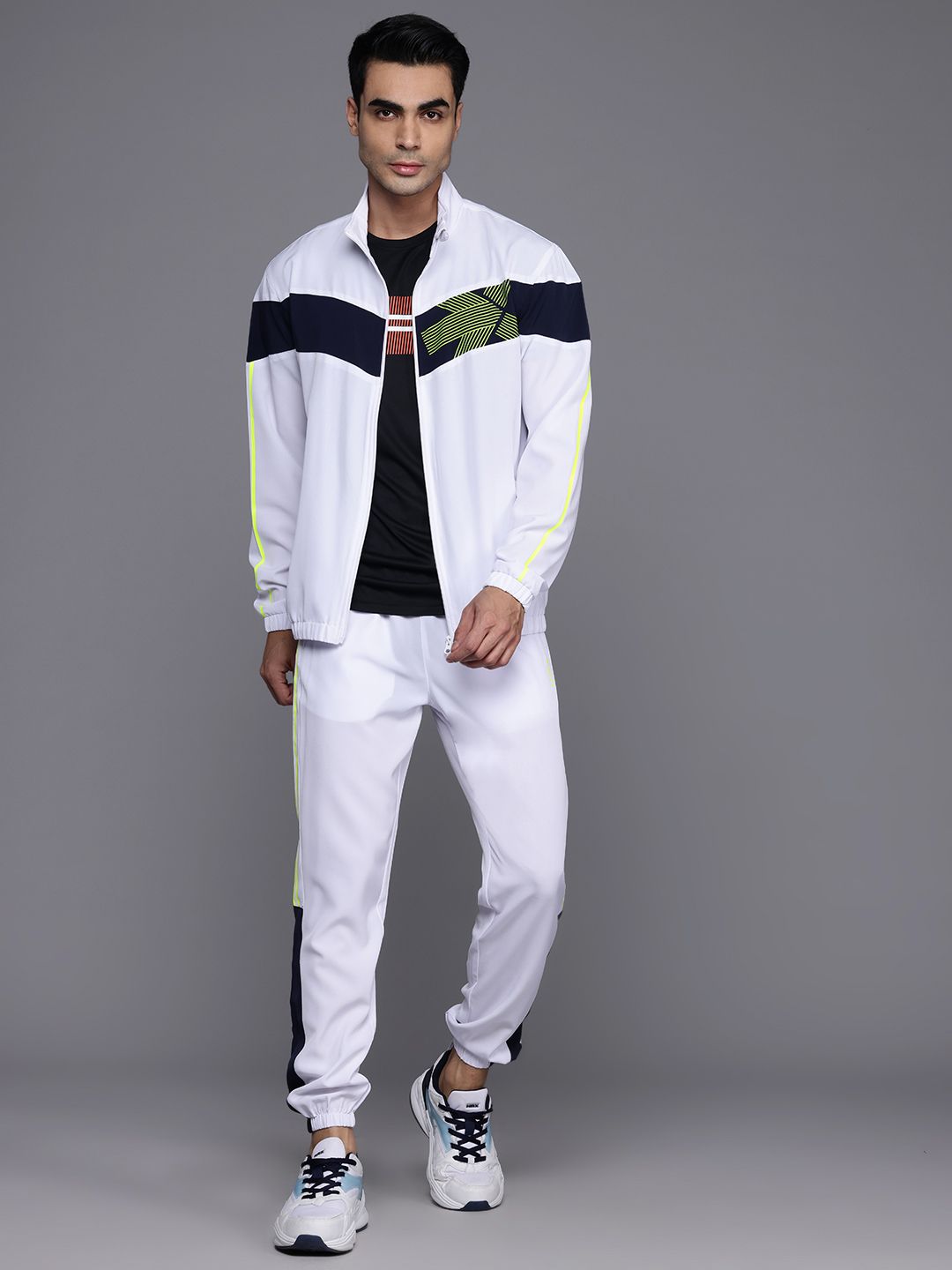 HRX by Hrithik Roshan Striped Rapid-Dry Running Tracksuit