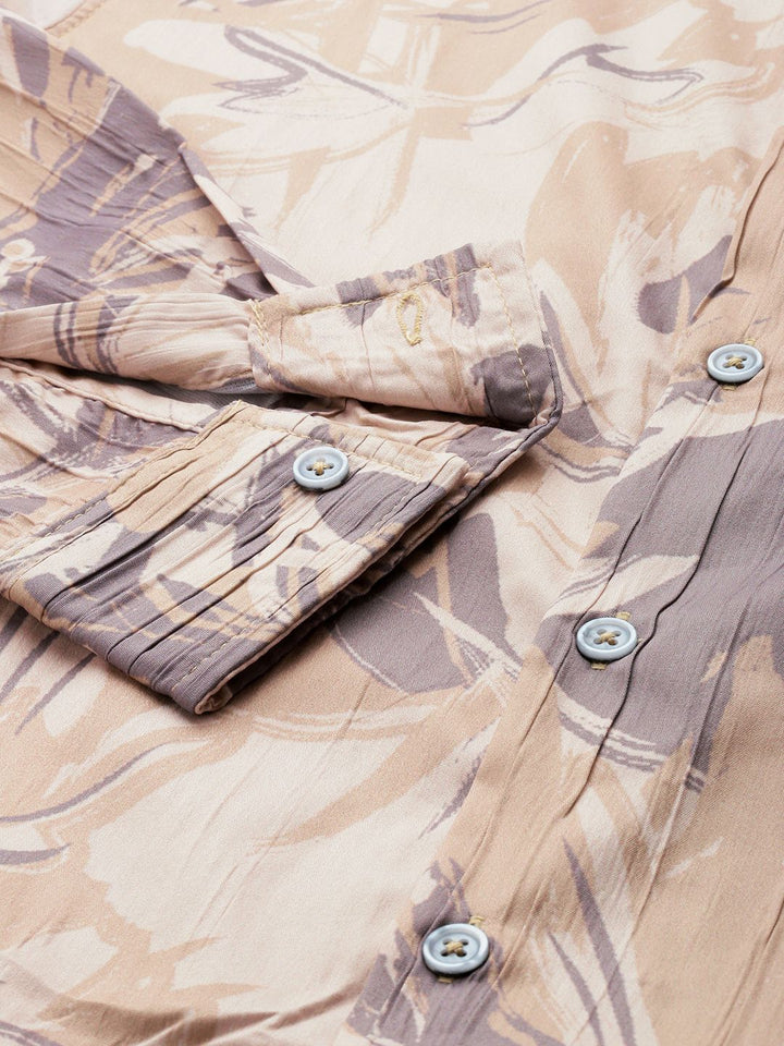 The Indian Garage Co Slim Fit Abstract Printed Casual Shirt