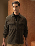 LOCOMOTIVE Oversized Corduroy Solid Utility Pocket Overshirt