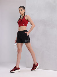 HRX by Hrithik Roshan Women Brand Logo Print Rapid-Dry Running Sports Shorts
