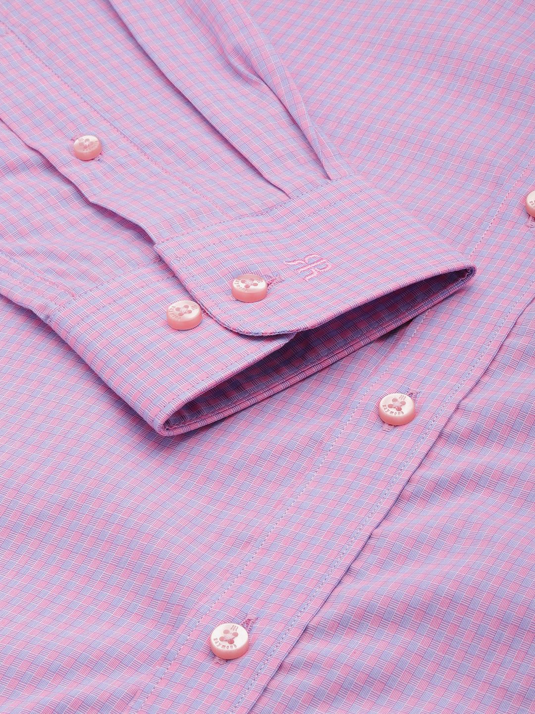 Raymond Pure Cotton Slim Fit Checked Formal Shirt