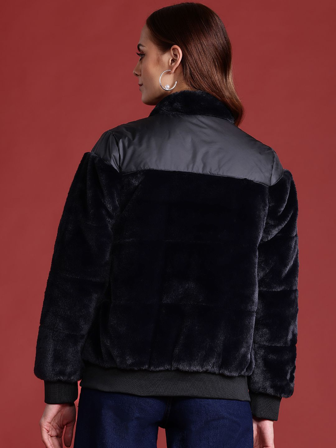 all about you Faux-Fur Detail Bomber Jacket