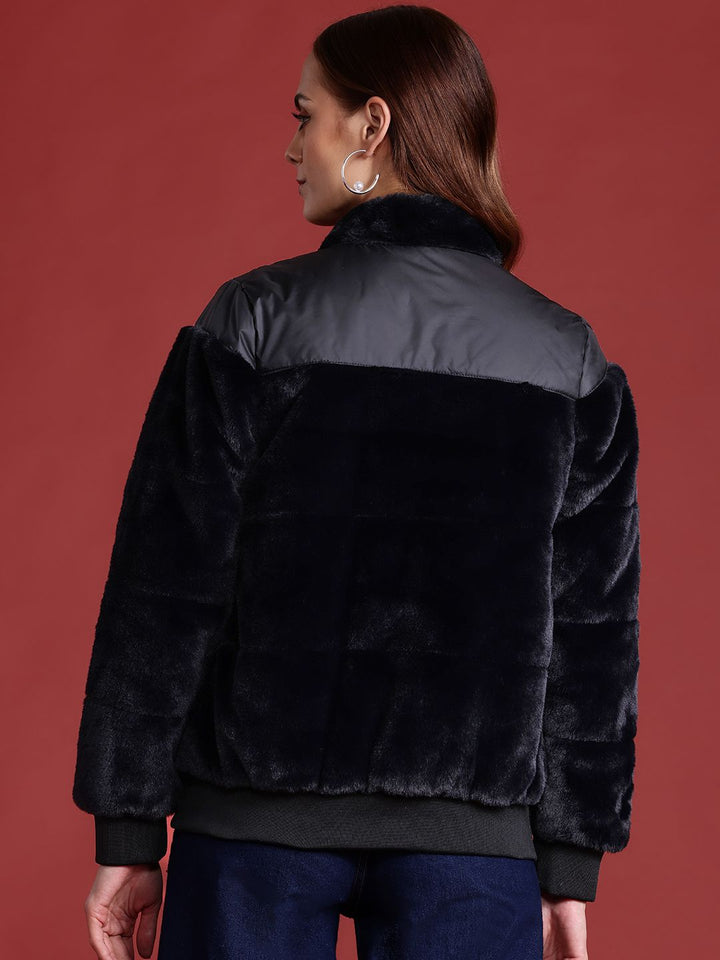 all about you Faux-Fur Detail Bomber Jacket