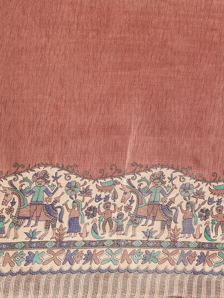 Saree mall Brown & Beige Woven Design Sarees