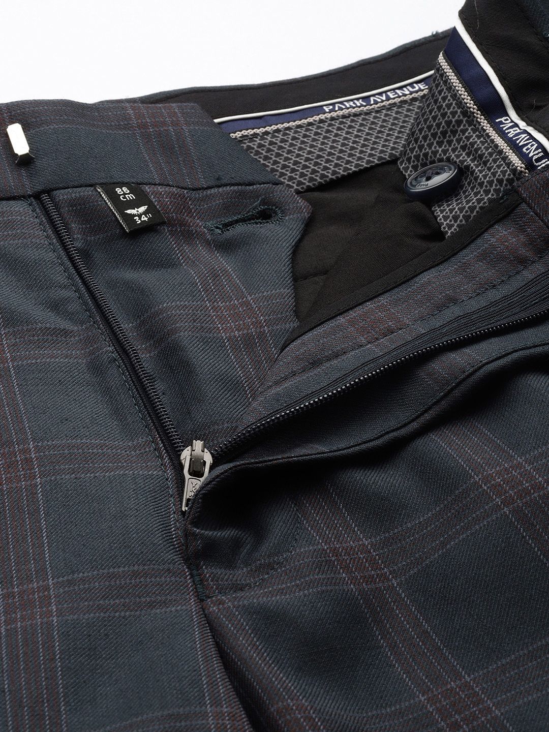 Park Avenue Checked Single Breasted Super Slim Fit 3 Piece Formal Suits