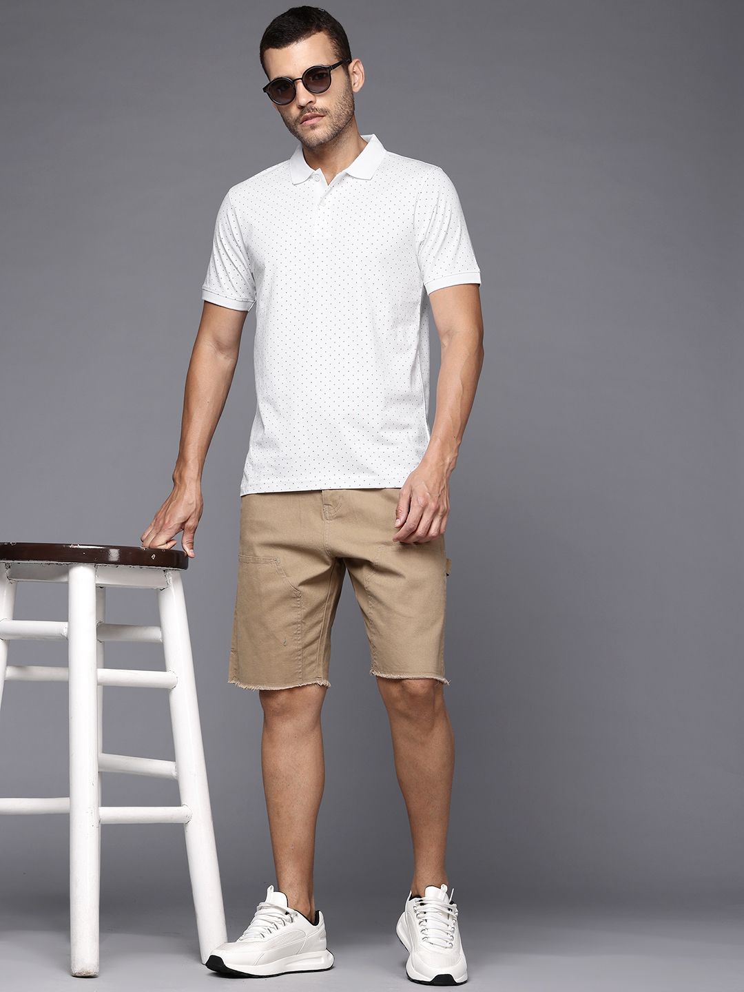 Raymond Slim Modern Fit Printed Polo Collar Pure Cotton T-shirt