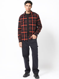 RARE RABBIT Men Vega Checked Cotton Tailored Shacket