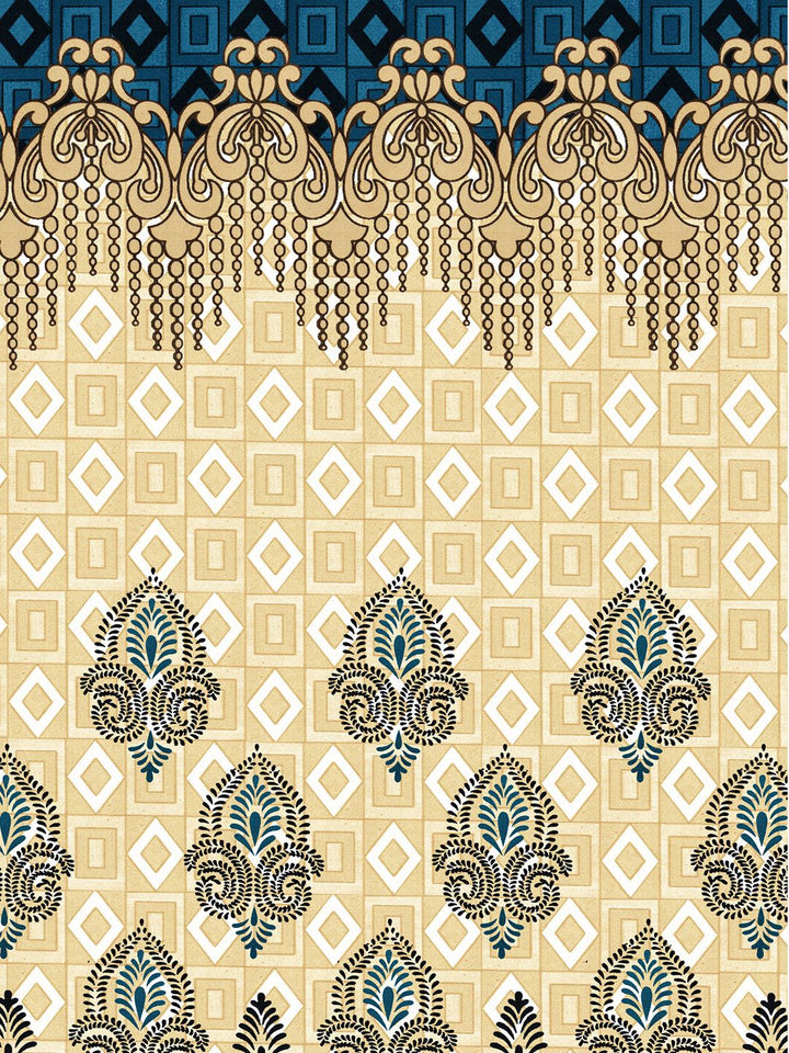 Story@home Blue & Brown 2 Pieces Ethnic Motifs Window Curtain