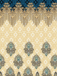 Story@home Blue & Brown 2 Pieces Ethnic Motifs Window Curtain