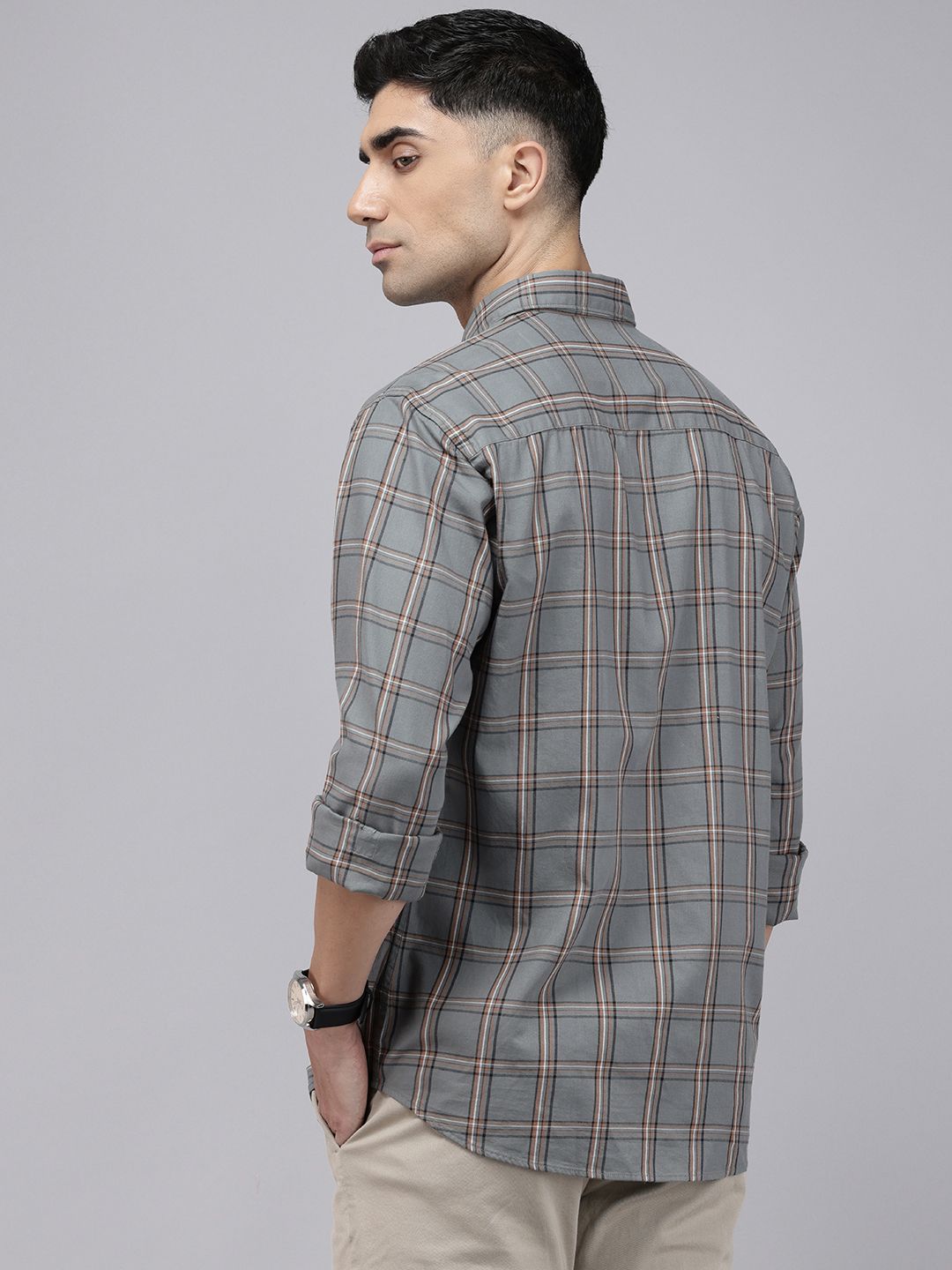 Park Avenue Slim Fit Checked Pure Cotton Casual Shirt