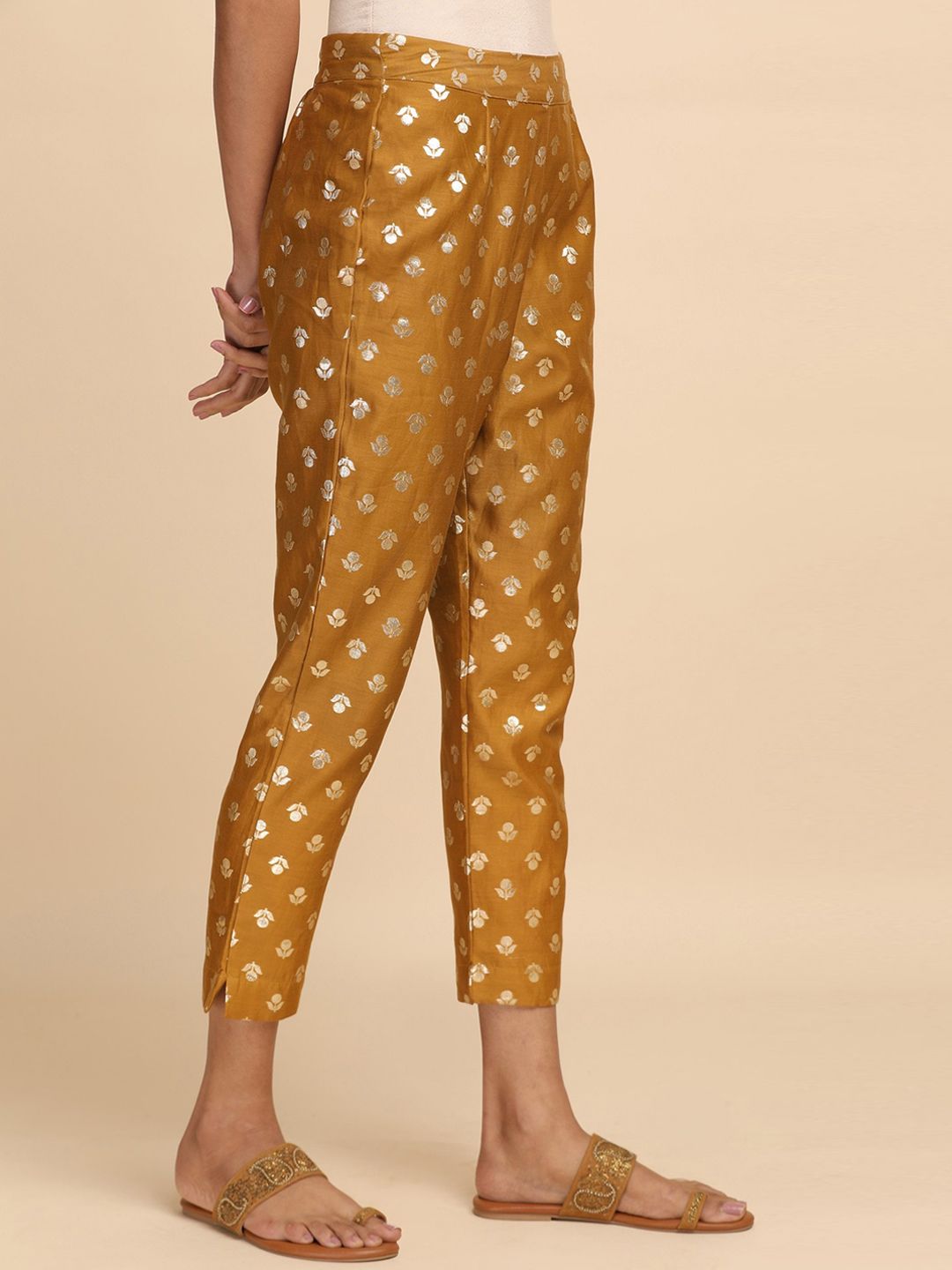 W The Folksong Collection - Women Printed Slim Fit Trousers