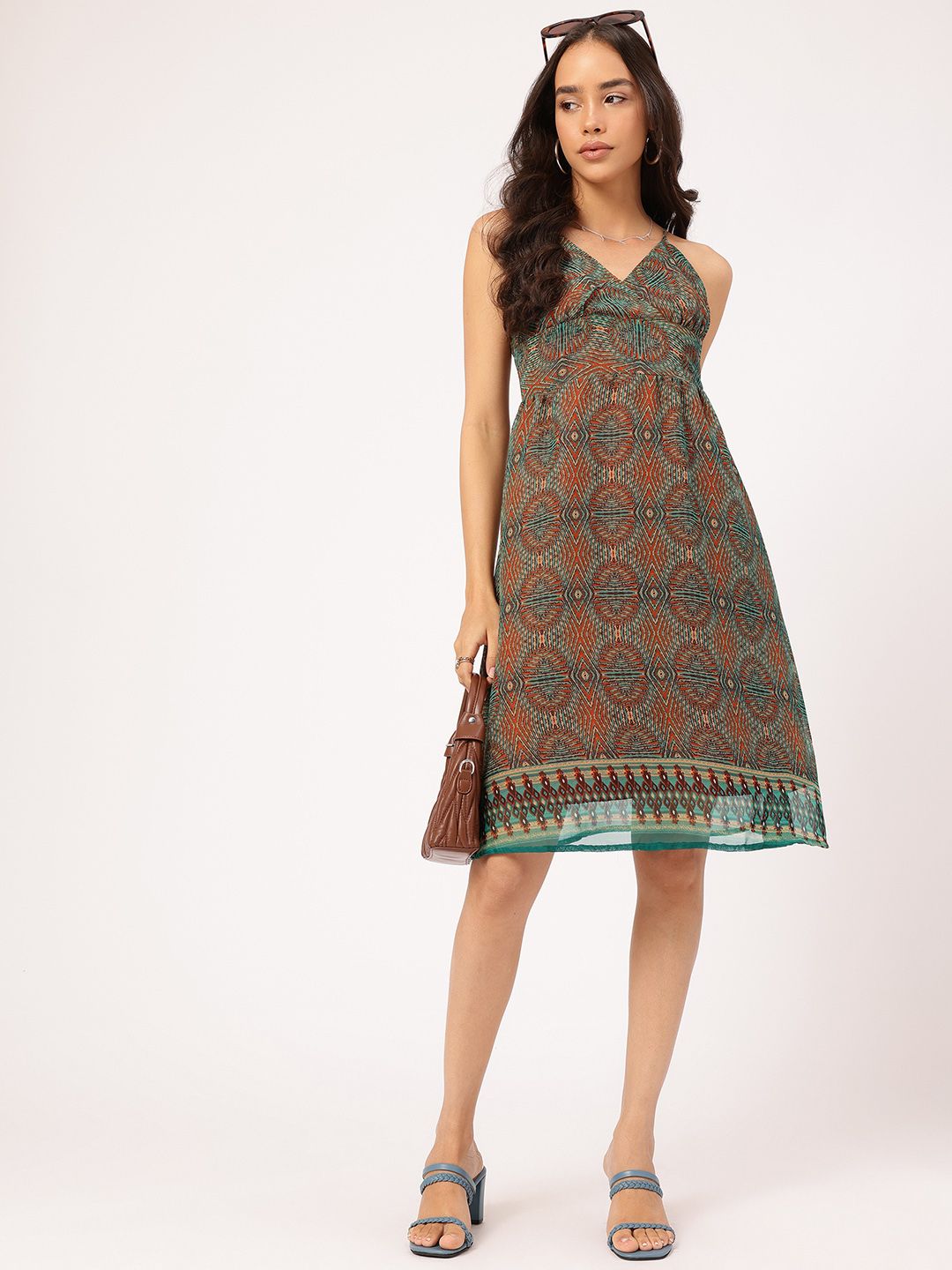 DressBerry Indie Heartbeat Printed A-Line Dress