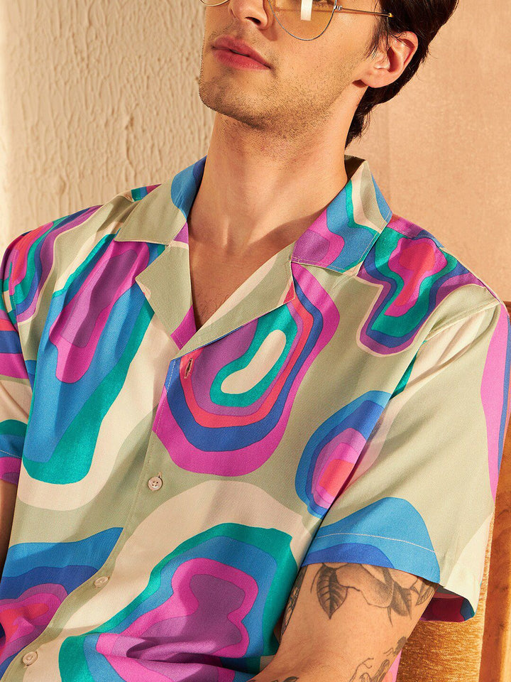 DENNISON Men Smart Block Printed Casual Shirt