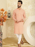 SOJANYA Ethnic Motifs Embroidered Mandarin Collar Pure Cotton Kurta with Churidar