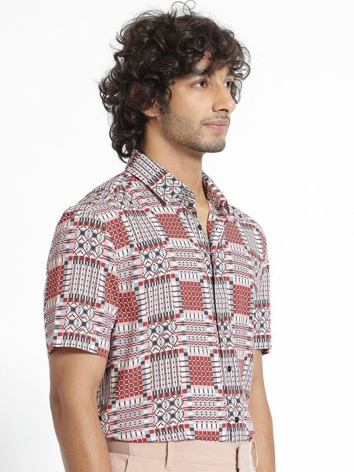RARE RABBIT Men Boxem Slim Fit Ethnic Motifs Printed Shirt