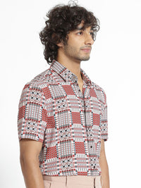 RARE RABBIT Men Boxem Slim Fit Ethnic Motifs Printed Shirt