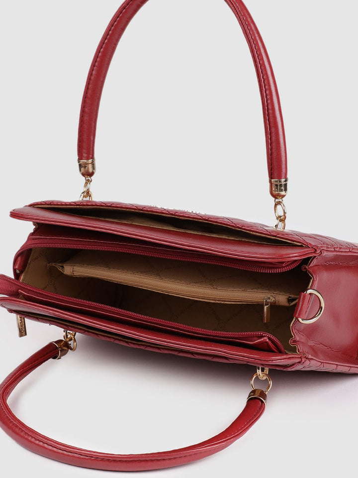 Lino Perros Red Quilted Handheld Bag