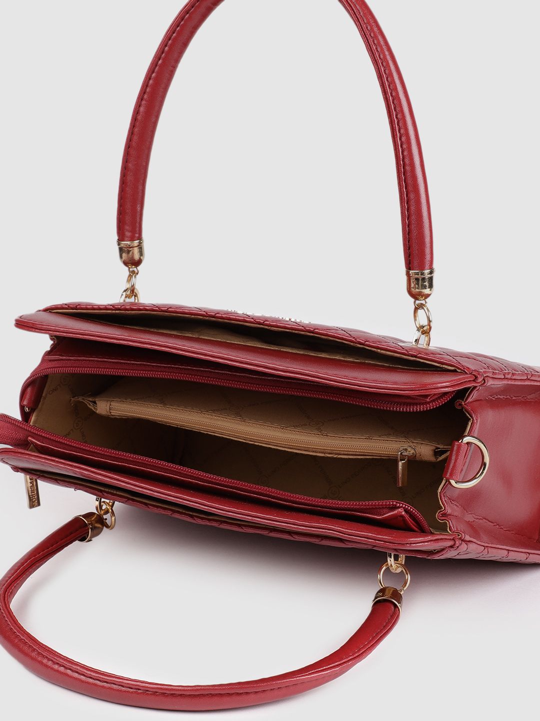 Lino Perros Red Quilted Handheld Bag