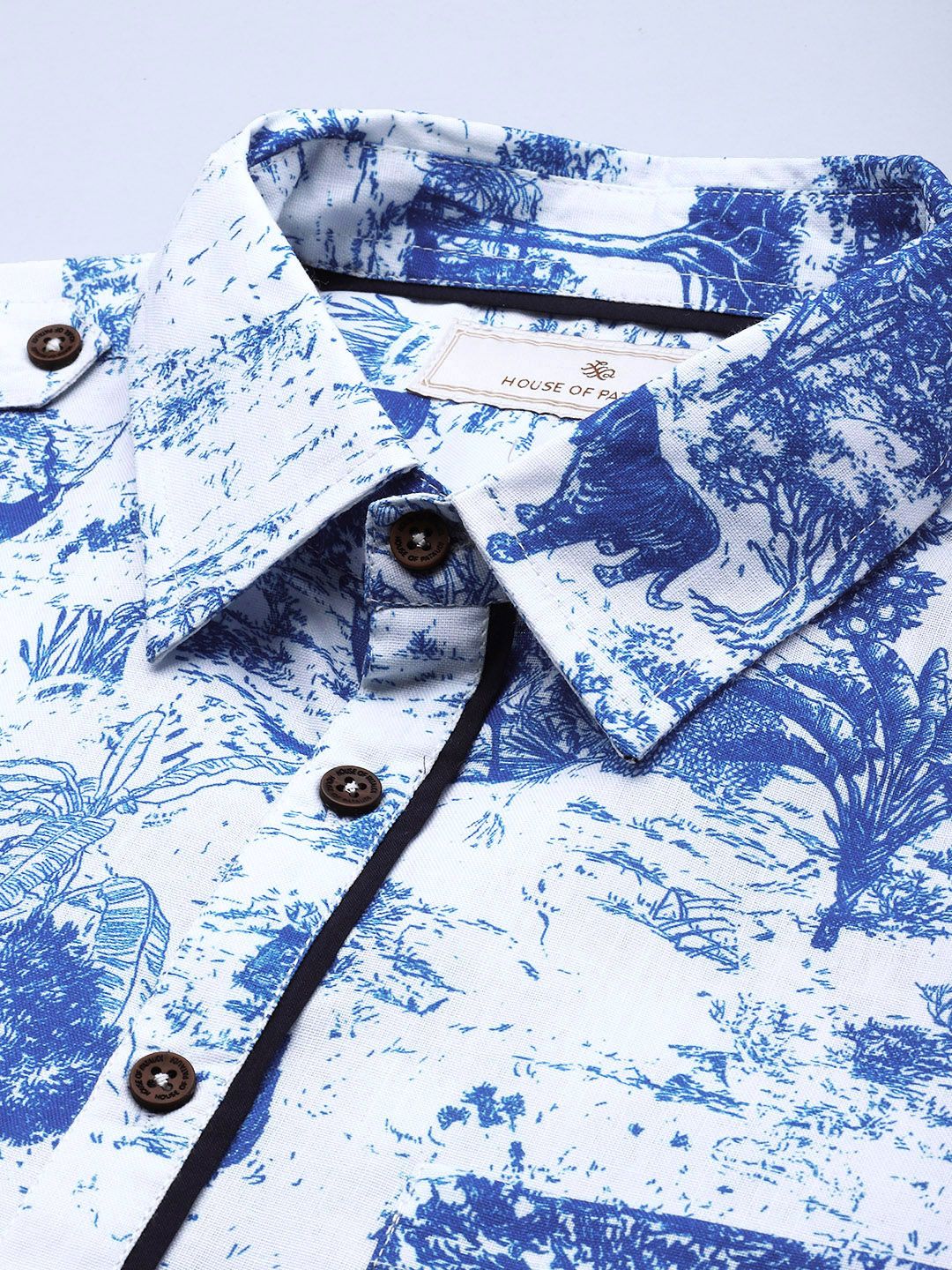 House of Pataudi Shirt Collar Tribal Printed Jashn Kurta