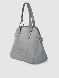 Lino Perros Grey Snakeskin Textured PU Structured Handheld Bag