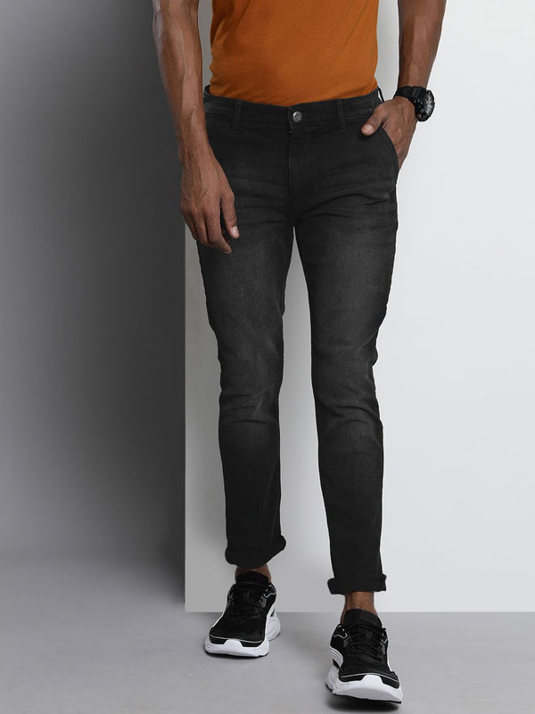 The Indian Garage Co Men Black Slim Fit Stretchable Jeans