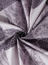Myntra Elegant Homes Purple & White Geometric 400 TC Single Bedsheet with 1 Pillow Covers