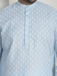 SOJANYA PLUS PLus Size Ethnic Motifs Printed Band Collar Long Sleeves Straight Kurta