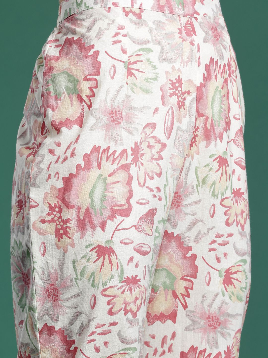 Indo Era Floral Printed Pure Cotton Kurta with Trousers