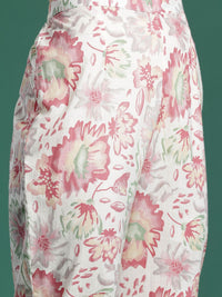 Indo Era Floral Printed Pure Cotton Kurta with Trousers