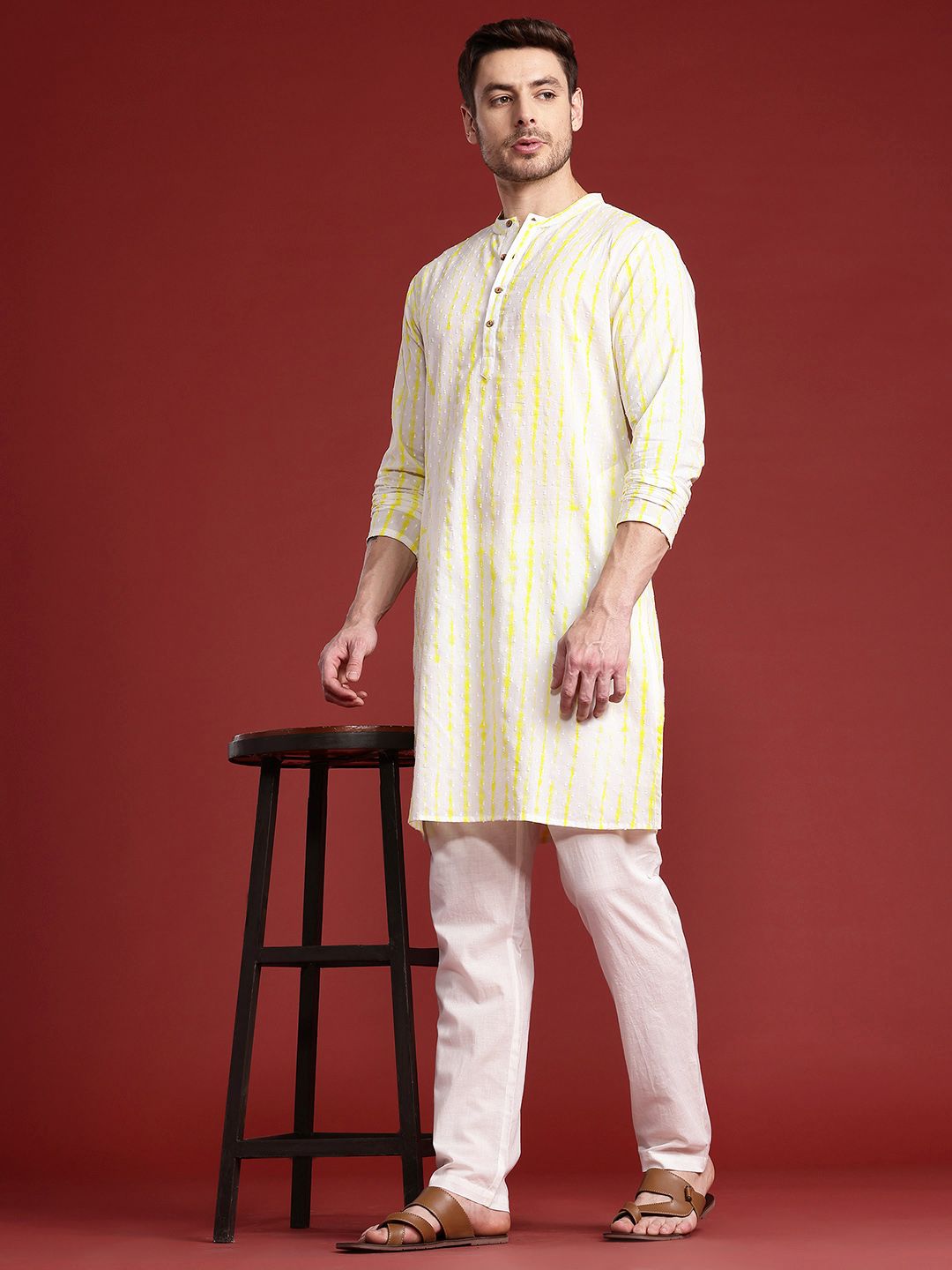 Anouk Dyed Pure Cotton Kurta with Trousers