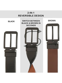Teakwood Leathers Men Leather Reversible Formal Belt