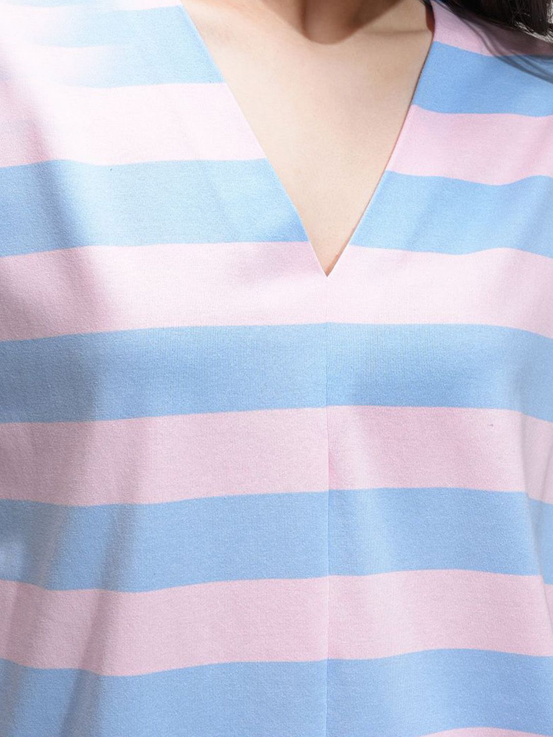 Tokyo Talkies Women Striped Relaxed Top Shorts Co-Ord Set