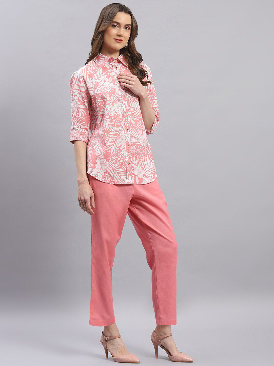 Monte Carlo Printed Pure Cotton Shirt & Trouser Co-Ords