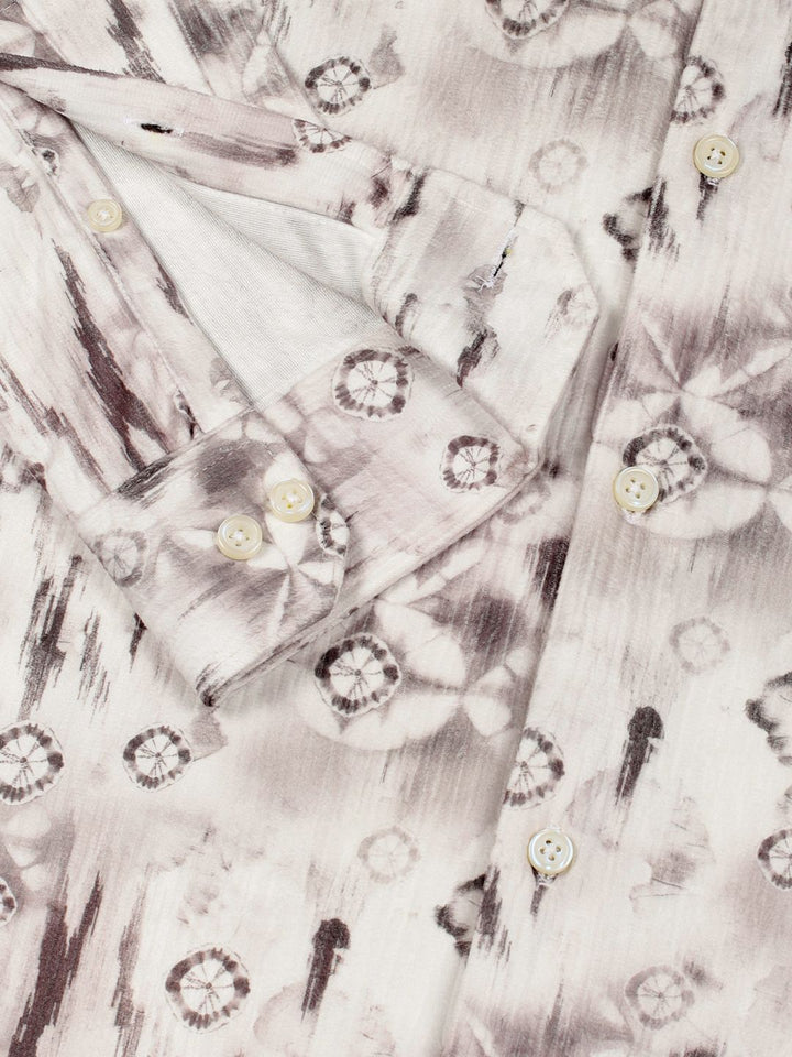 Thomas Scott Men Premium Cutaway Collar Abstract Printed Casual Shirt
