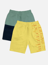 HELLCAT Boys Pack Of 2 Mid-Rise Printed Cotton Shorts
