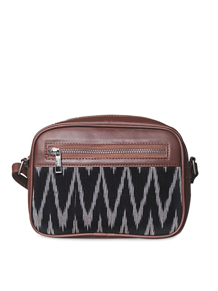 ZOUK Black Ikat Printed Sling Bag