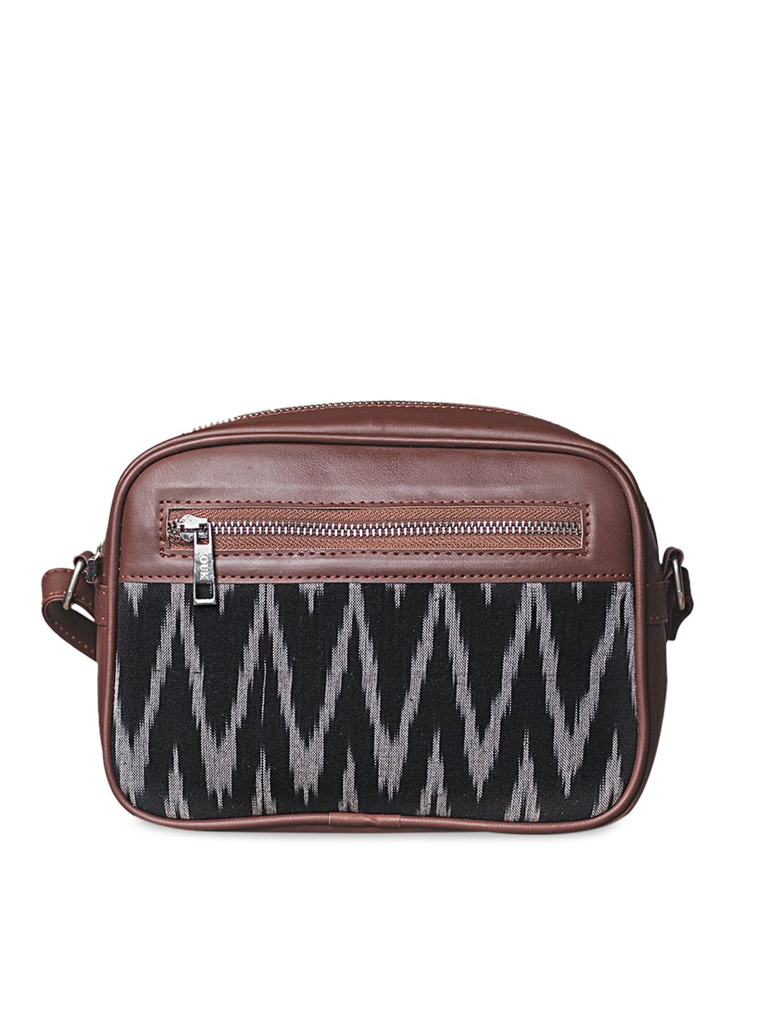 ZOUK Black Ikat Printed Sling Bag