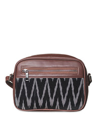 ZOUK Black Ikat Printed Sling Bag