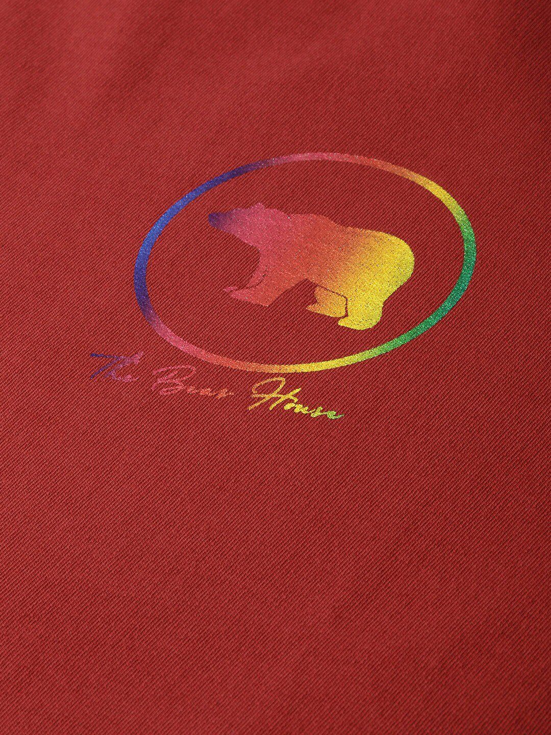 THE BEAR HOUSE Men Solid Slim Fit Pure Cotton T-shirts