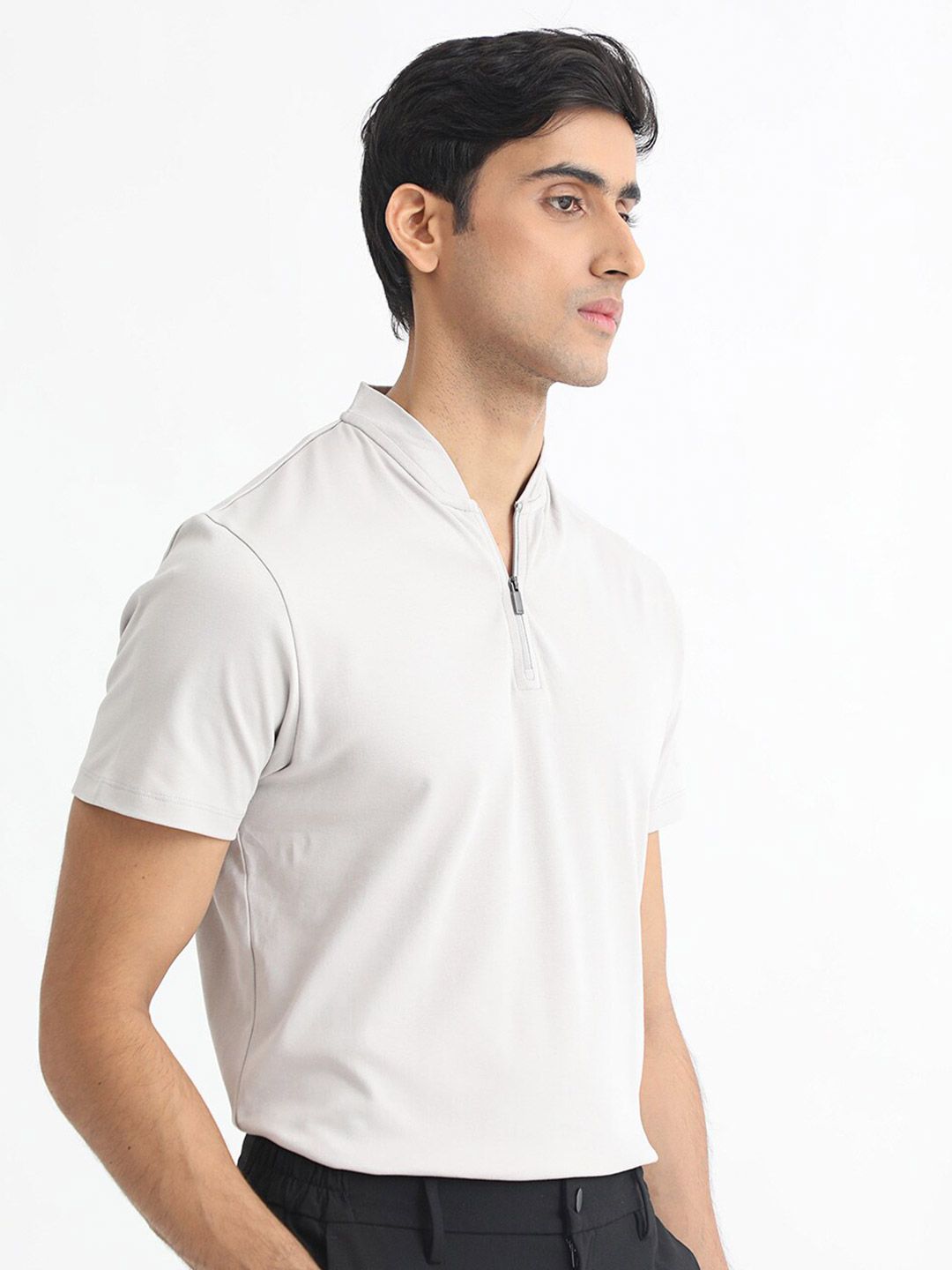 RARE RABBIT Men Rings-4 Slim Fit Solid Polo Collar T-Shirt
