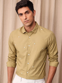 Mr Bowerbird Pure Cotton Button Detail Tailored Fit Casual Shirt
