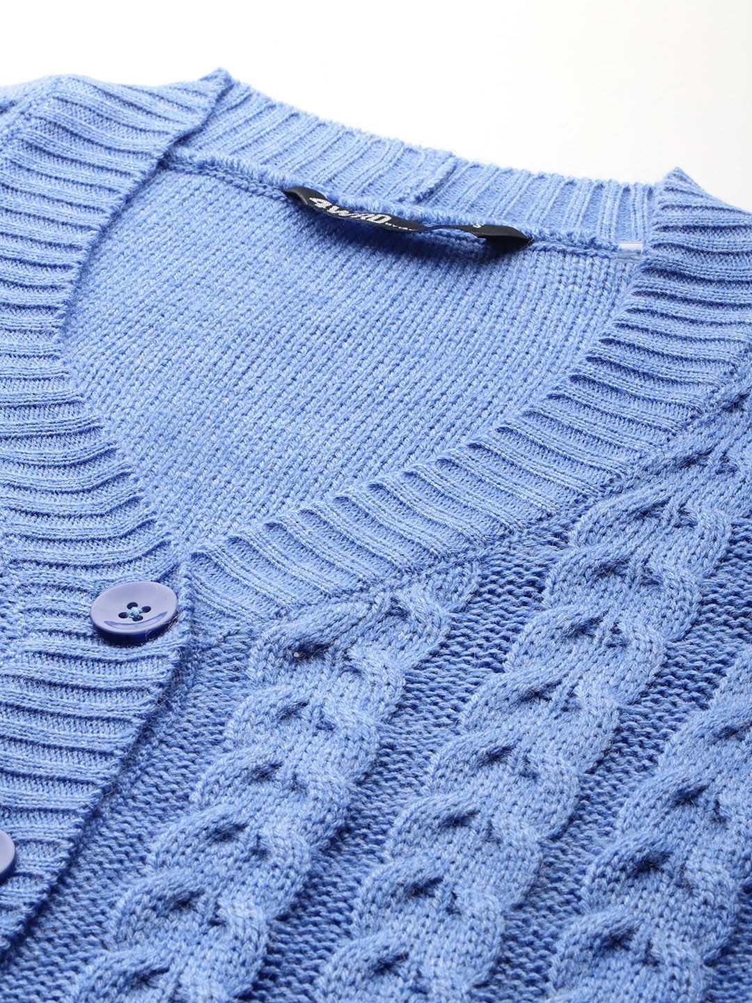 DressBerry Cable Knit Cardigan with Knitted Inner Crop Top