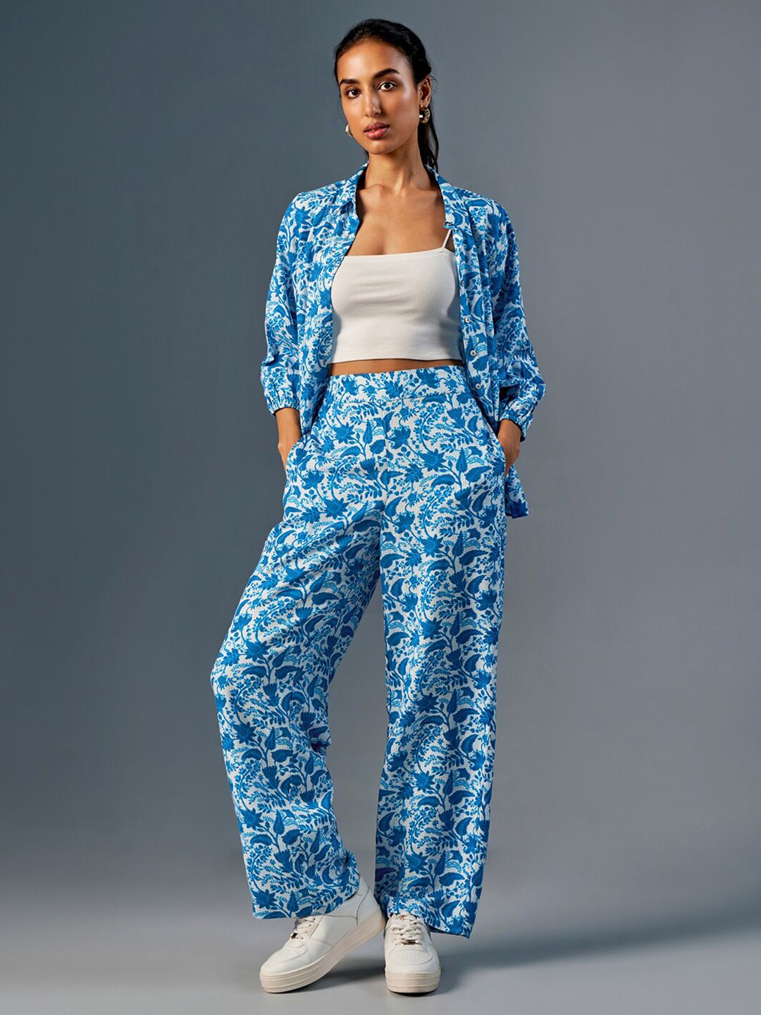 Global Desi Printed Shirt With Trousers