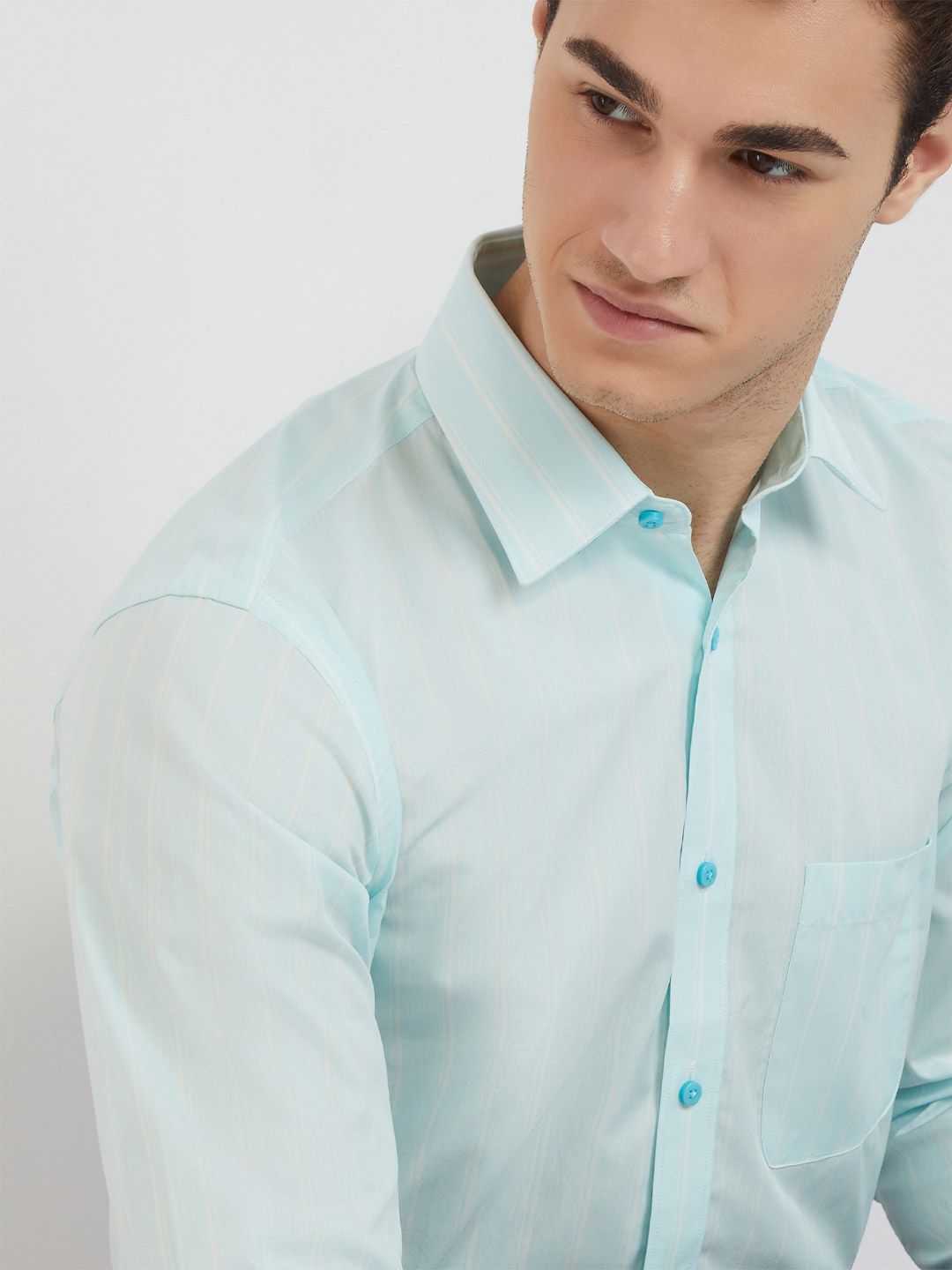 Raymond Pure Cotton Slim Fit Striped Formal Shirt