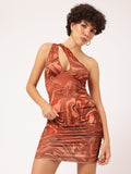 DressBerry Neckline Nugget Ruched Bodycon Mini Dress