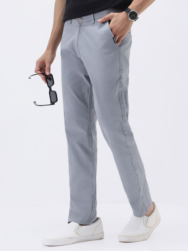 Urbano Fashion Men Blue Slim Fit Solid Stretchable Regular Trousers