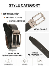 Teakwood Leathers Men Textured Leather Reversible Belt
