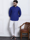 SOJANYA Lelaki Biru Solid Kurta Lurus