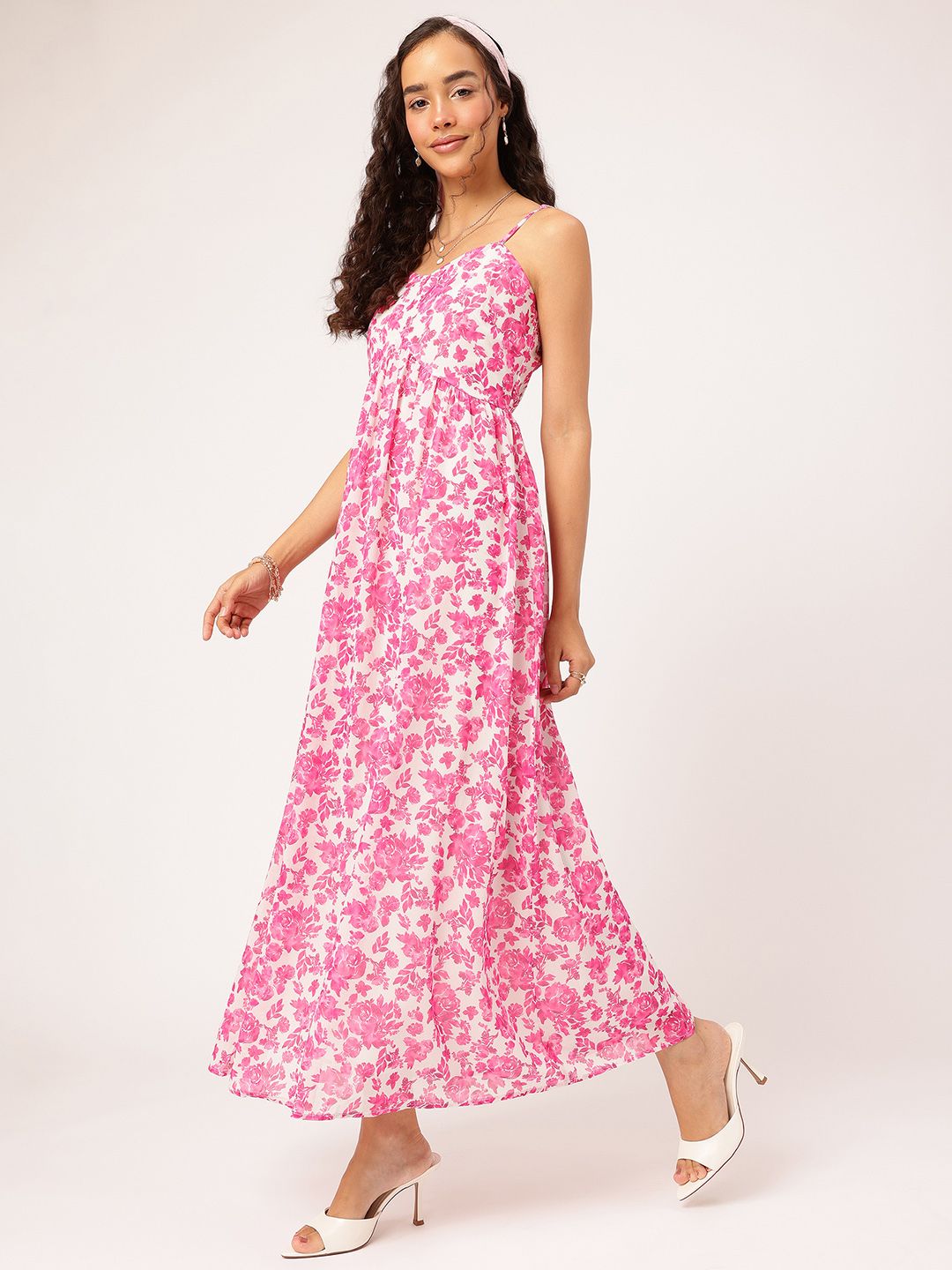 DressBerry Floral Print A-Line Maxi Dress