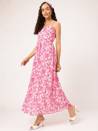DressBerry Floral Print A-Line Maxi Dress